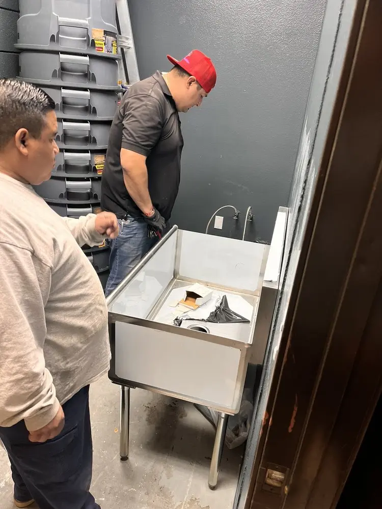 Commercial plumbing and sink installation in Hampden